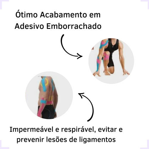 Fita Adesivo Tapping Esportes Alivio Dores Muscular Cor Ale.